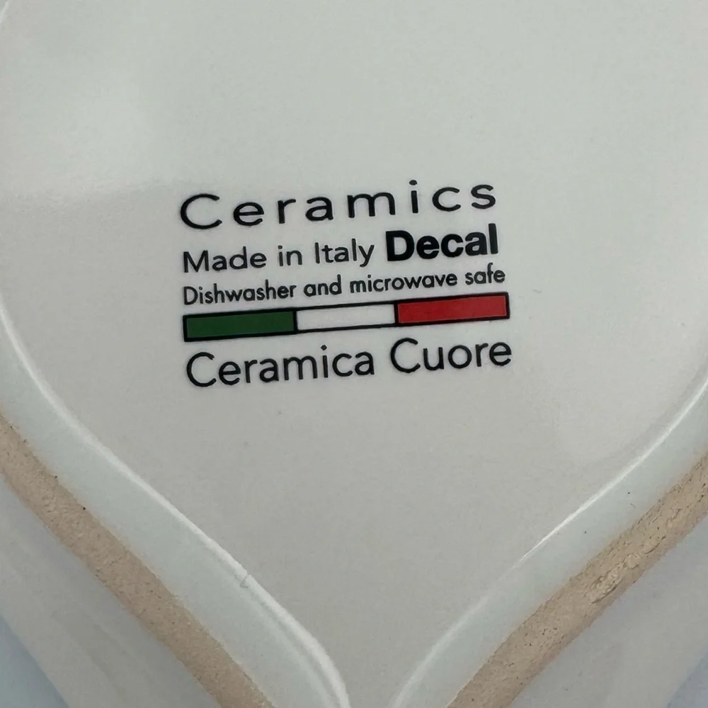 Ceramica Cuore Italian Ceramic Spoon Rest Floral Hand Painted‎ Made in Italy